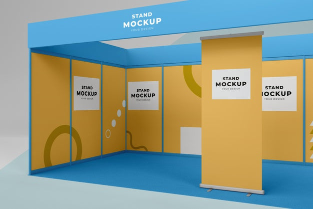 Free Business Stand And Booth Mock-Up Psd