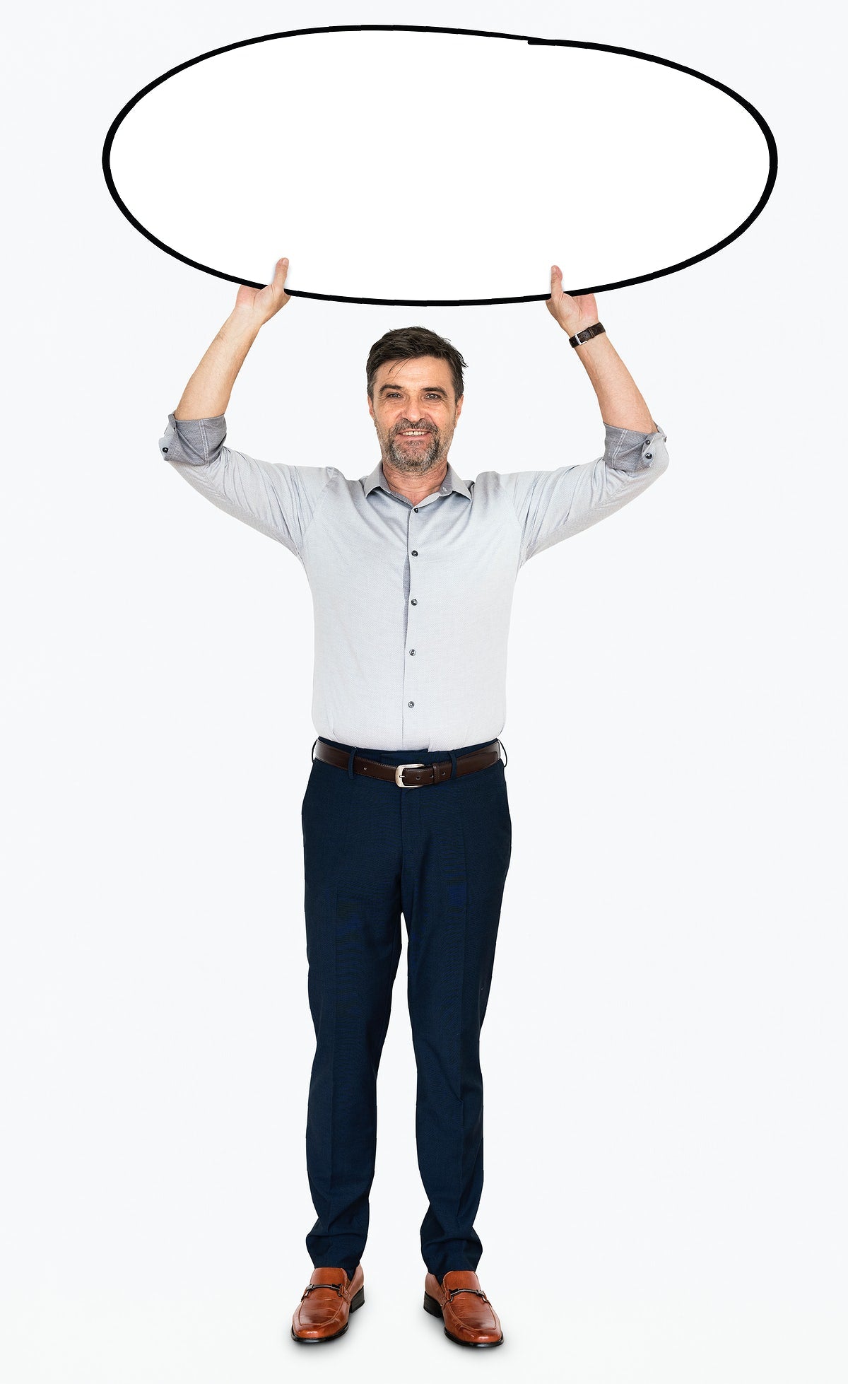 Free Businessman Holding An Empty Banner