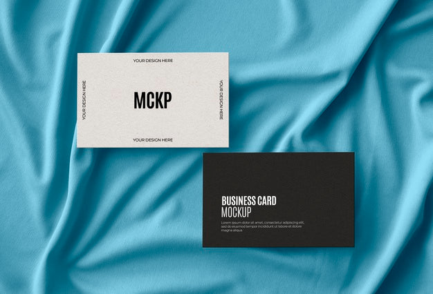 Free Bussiness Card On Fabric Surface Psd
