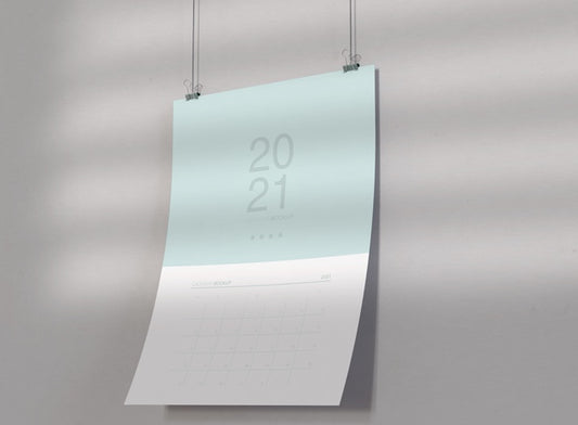 Free Calendar Mockup Hanging On Wall Psd