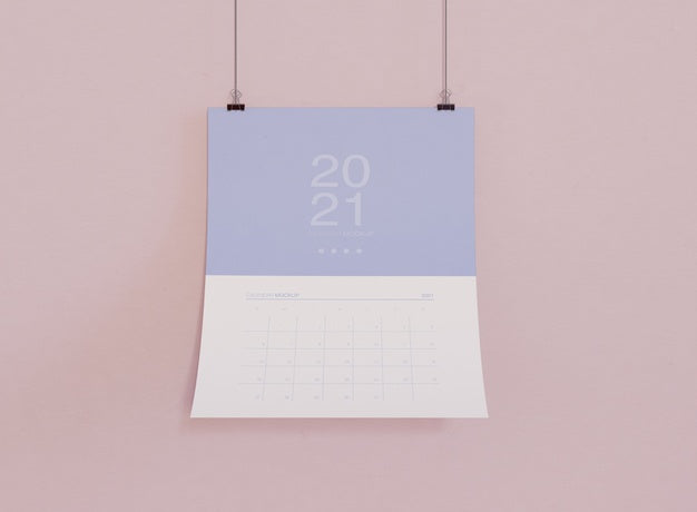 Free Calendar Mockup On Wall Psd