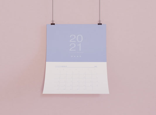 Free Calendar Mockup On Wall Psd