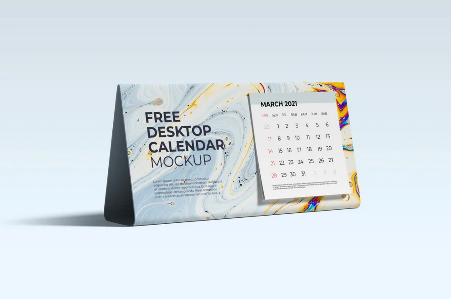 Free Calendar on Desktop Mockup PSD