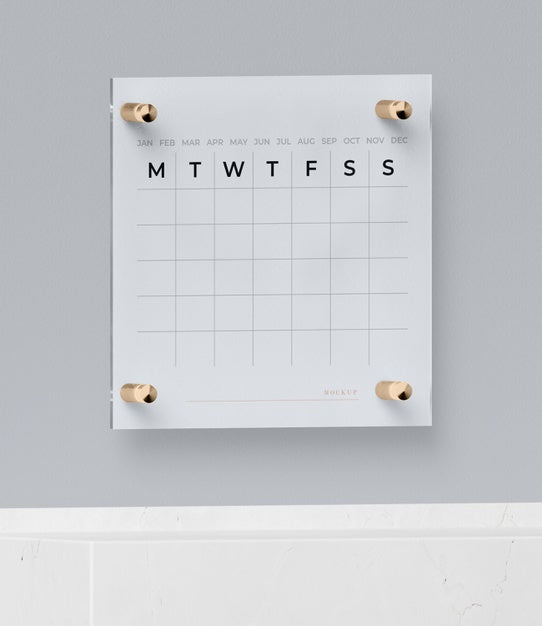 Free Calendar Pinned On Wall Mock-Up Psd