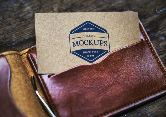 Free Calling Card Mockup In A Wallet Psd