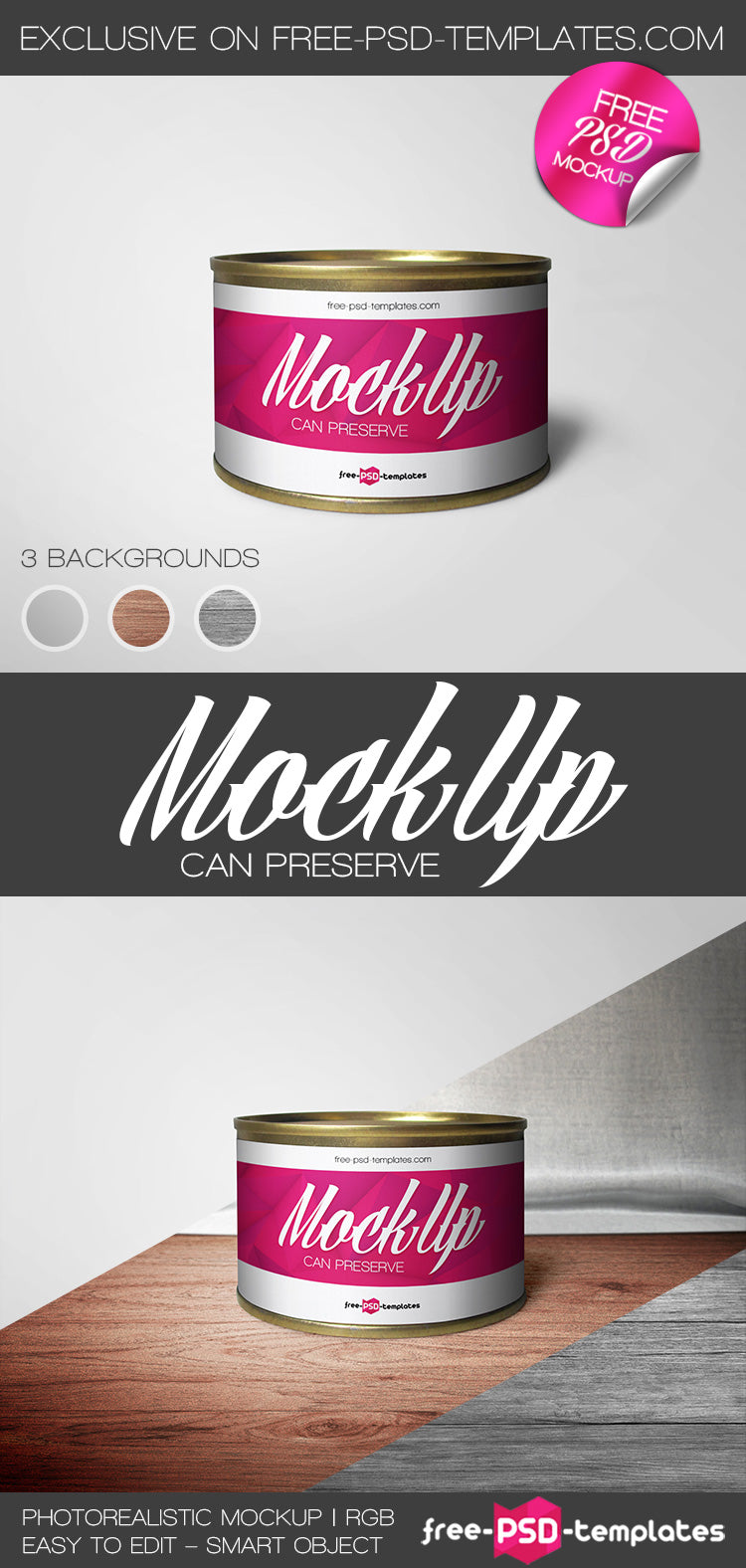 Free Can Preserve Mock-Up In Psd