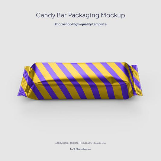 Free Candy Bar Aluminum Packaging Mockup Psd