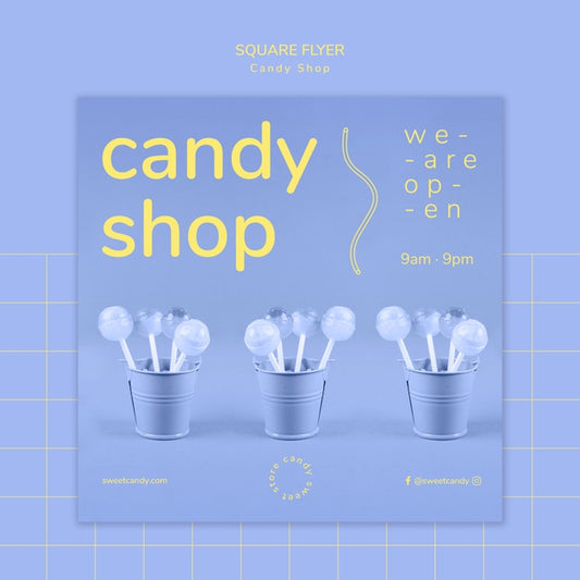 Free Candy Shop Design For Flyer Template Psd