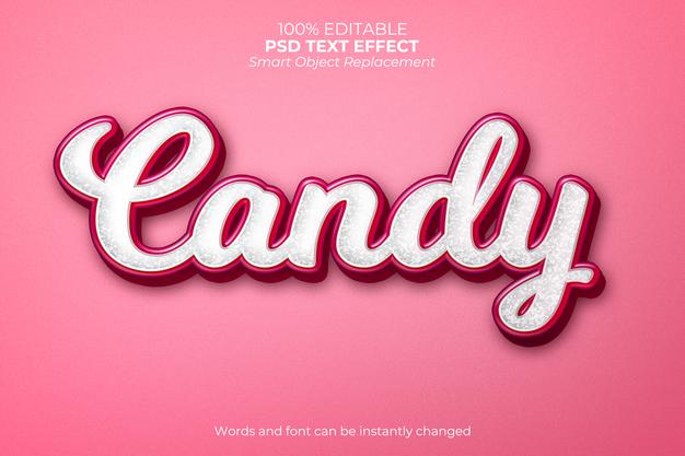Free Candy Text Effect Psd