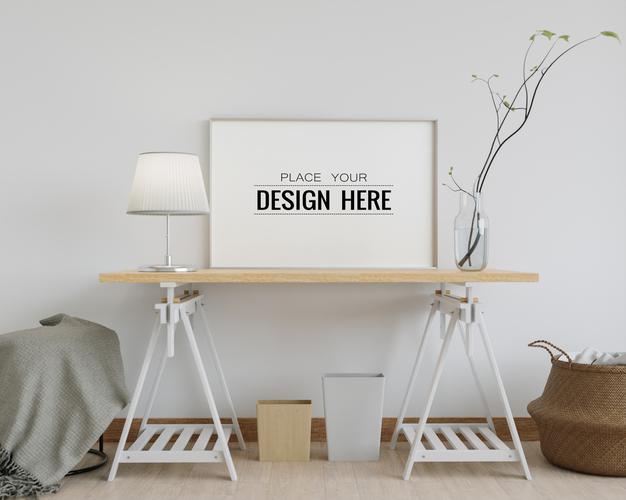 Free Canvas Mockup, Wall Art In Living Room Psd