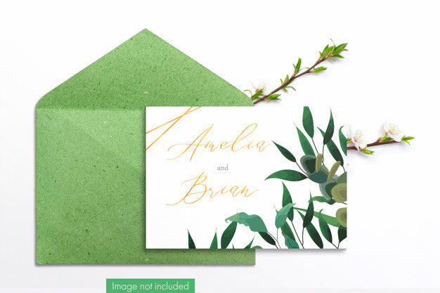 Free Card And Craft Envelope With Branches Psd