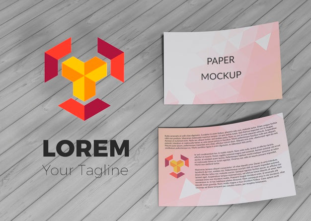 Free Card Brand Company Business Mock-Up Paper Psd