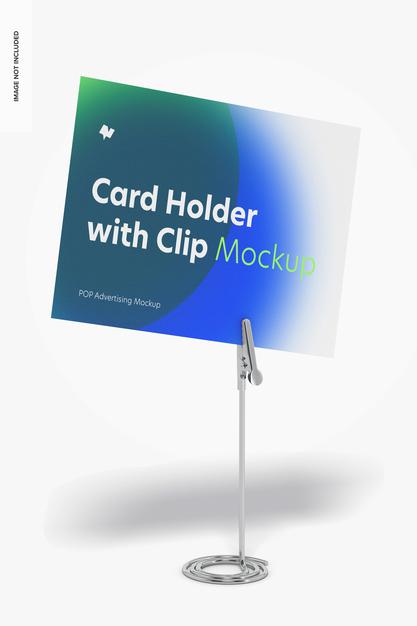 Free Card Holder With Alligator Clip Mockup Psd