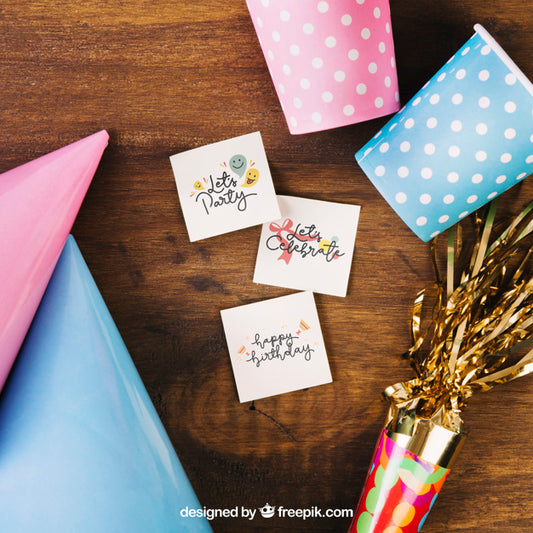 Free Card Mockup With Birthday Design Psd