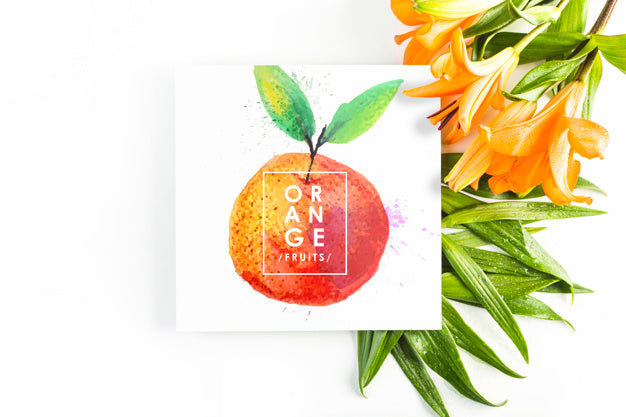 Free Card Mockup With Tropical Summer Concept Psd