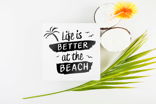 Free Card Mockup With Tropical Summer Concept Psd