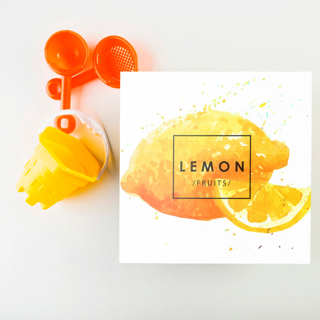 Free Card Mockup With Tropical Summer Concept With Beach Toys Psd