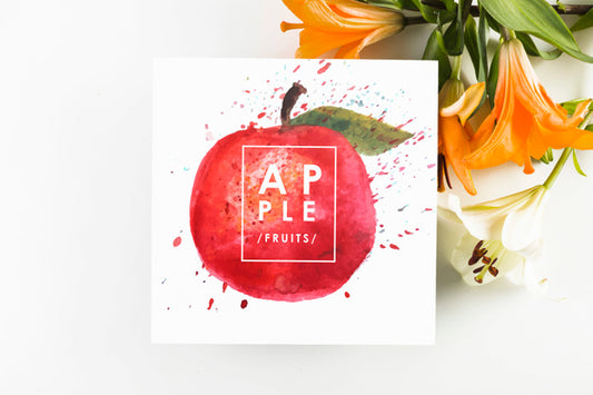 Free Card Mockup With Tropical Summer Concept With Flowers Psd