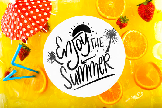 Free Card Mockup With Tropical Summer Concept With Fruits Psd