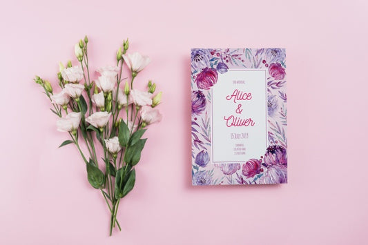 Free Card Template For Spring With Flowers Psd