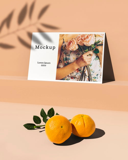 Free Card With Citrus And Shadow Psd