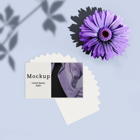 Free Card With Flower And Shadow Psd