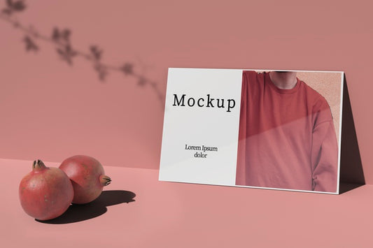 Free Card With Pomegranates And Shadow Psd