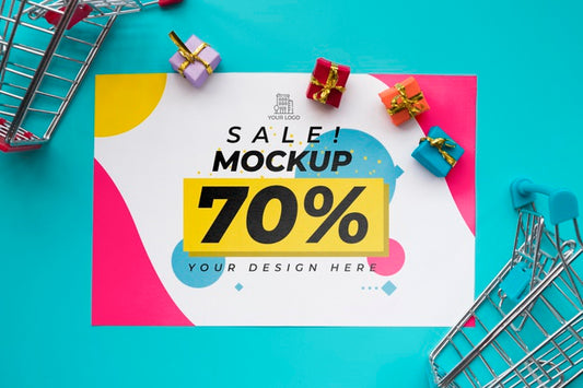 Free Card With Sale Concept Psd