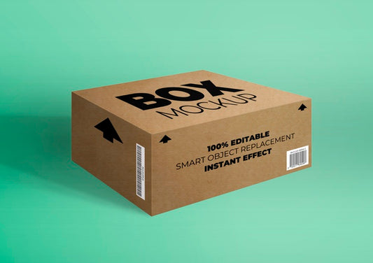 Free Cardboard Box Mockup Psd