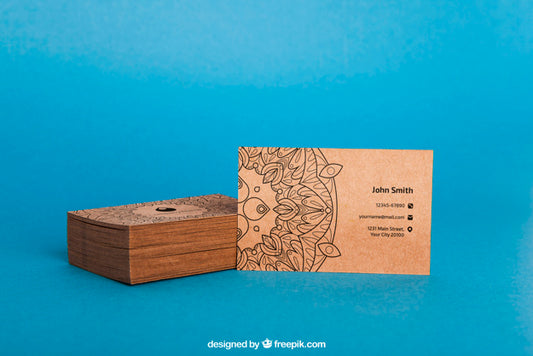 Free Cardboard Business Card Mockup Psd