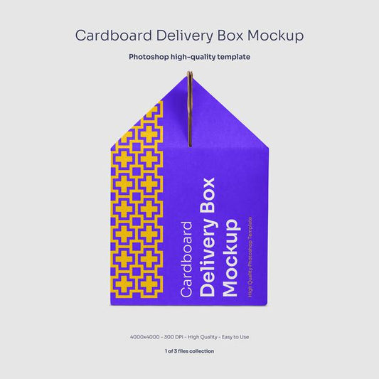 Free Cardboard Food Delivery Box Mockup Psd