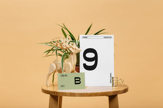 Free Cards On Table Mockup