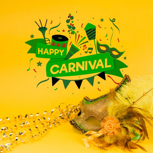Free Carnival Mockup With Image Of Mask Psd