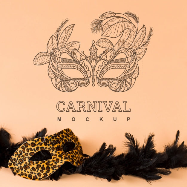 Free Carnival Mockup With Image Of Mask Psd
