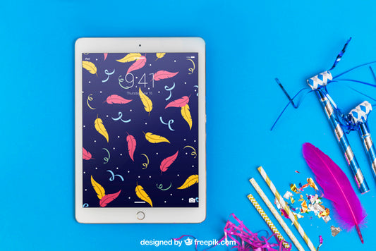 Free Carnival Mockup With Tablet Psd