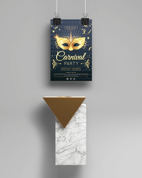 Free Carnival Party Mock-Up And Abstract Minimalist Object Psd