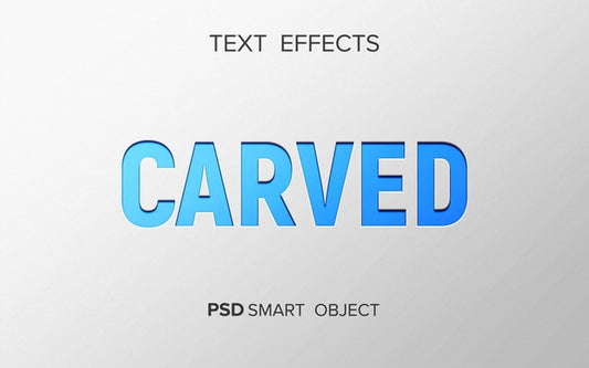 Free Carved Text Effect Mockup Psd