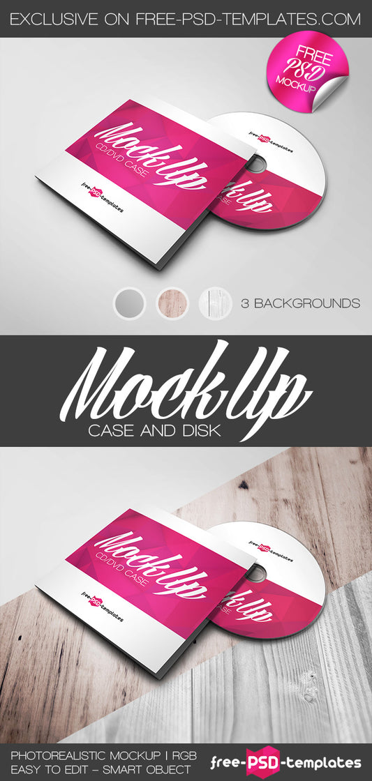 Free Case And Disk Mock-Up In Psd