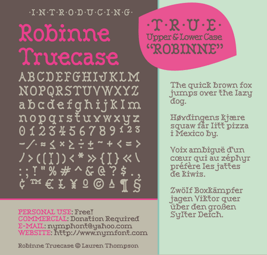 Free Robinne Truecase Font