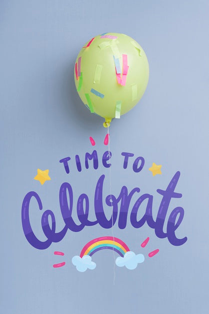 Free Celebration Balloon With Copy Space Psd