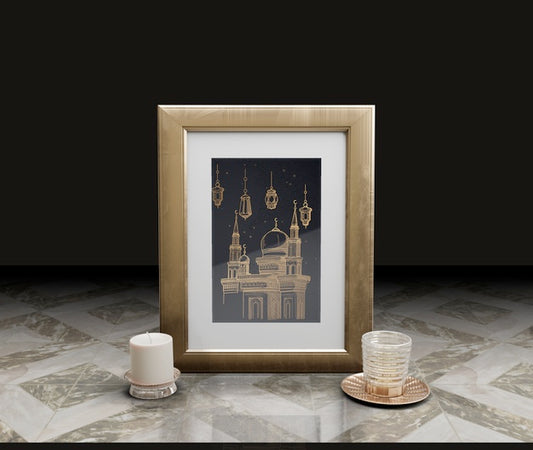 Free Celebration Of Islamic New Year With Frame And Candle Psd