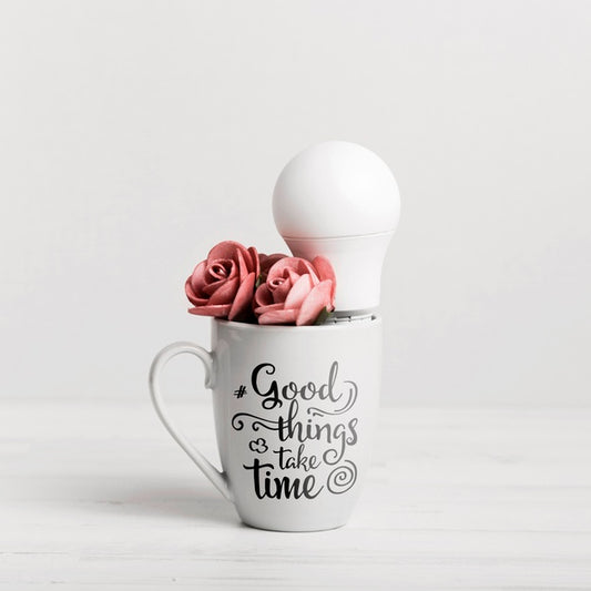 Free Ceramic Cup With Motivational Quote Psd