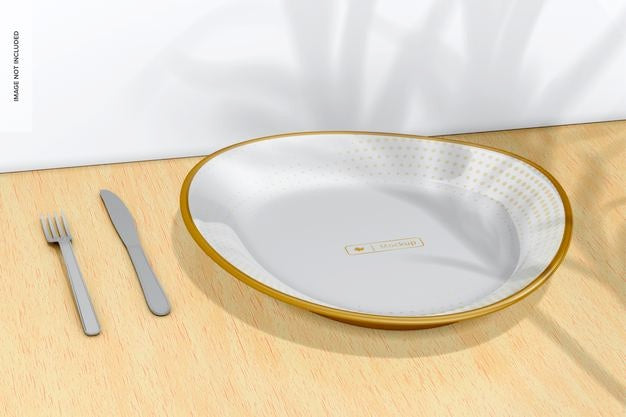 Free Ceramic Luxury Plate Mockup Psd