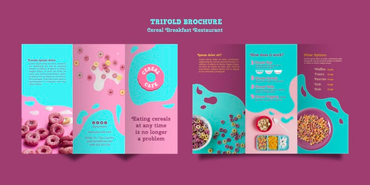 Free Cereal Breakfast Restaurant Brochure Psd