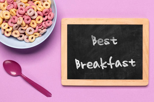 Free Cereals Beside Chalkboard On Table Psd