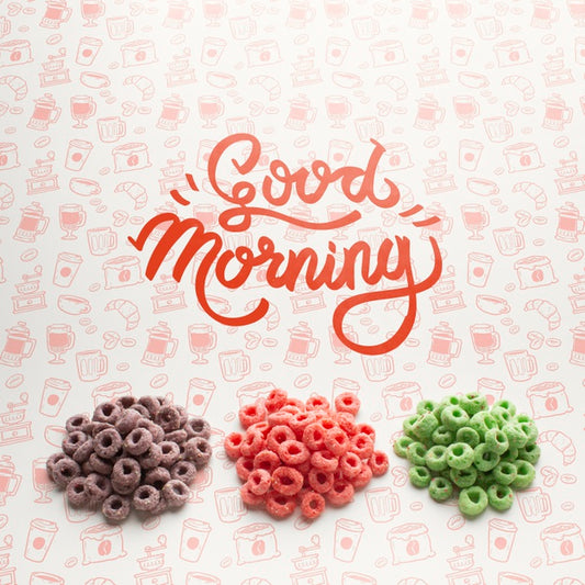 Free Cereals In Stack And Good Morning Message Psd