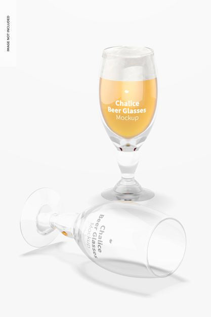 Free Chalice Beer Glass Mockup Psd