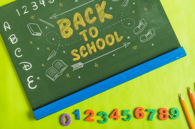 Free Chalkboard Mockup With Back To School Concept Psd