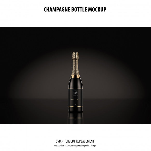 Free Champagne Bottle Mockup Psd