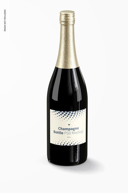 Free Champagne Bottle Mockup Psd